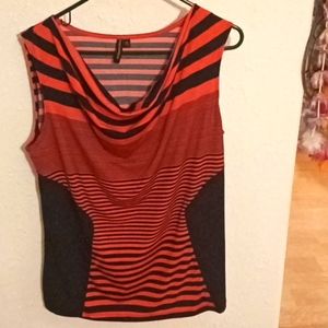 Ladies XL Red and dark Blue top